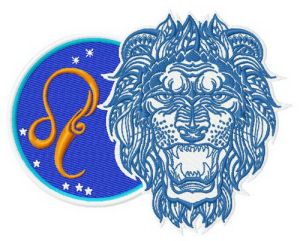 Zodiac sign Leo 3 embroidery design
