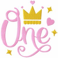 Crown One Year Old free embroidery design