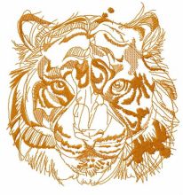 Tiger muzzle embroidery design