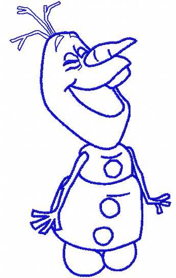 Happy Olaf embroidery design 7