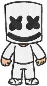 Marshmello boy embroidery design