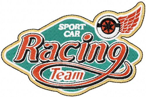 Racing Team sport car machine embroidery design