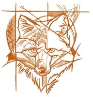Fox street art sketch embroidery design