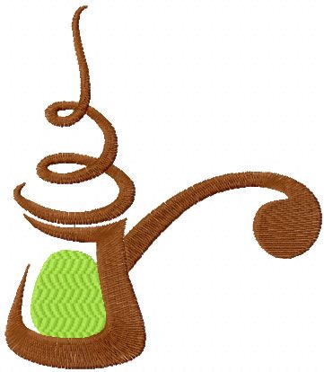 Coffee pot free machine embroidery design