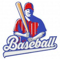 Baseball player 12 embroidery design