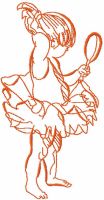 Ballerina coquette embroidery design