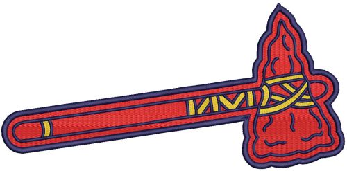 atlanta braves tomahawk logo embroidery design