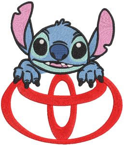 Stitch Toyota logo embroidery design