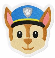 Chase Face Paw Patrol embroidery design