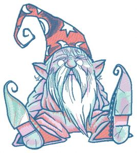 Tiny wizard embroidery design