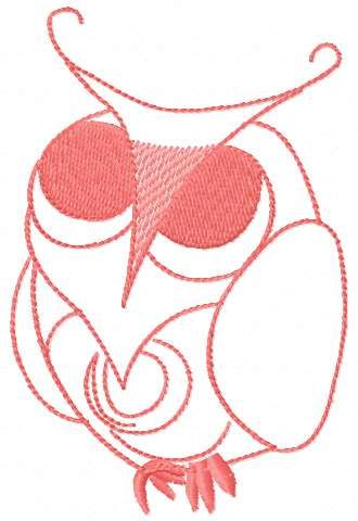 Pink owl free embroidery design