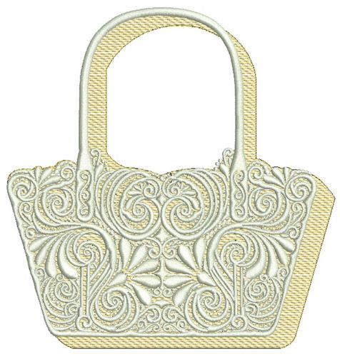 Stylish handbag machine embroidery design