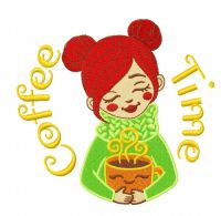 Coffee time 2 embroidery design