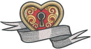 My heart is locked embroidery design