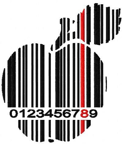 Apple barcode free embroidery design