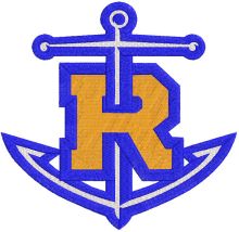 Rollins Anchor College logo embroidery design