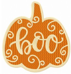 Orange BOO pumpkin embroidery design