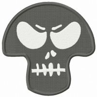 Angry skull mask embroidery design