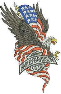 Harley Davidson Patriotic logo 4 embroidery design