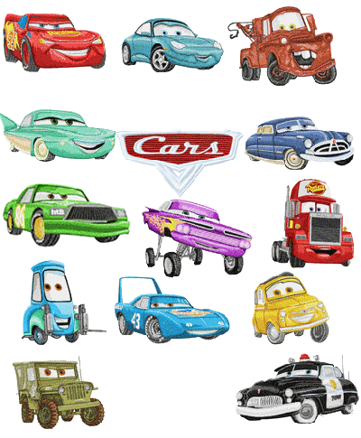 'Cars' machine embroidery pack machine embroidery design