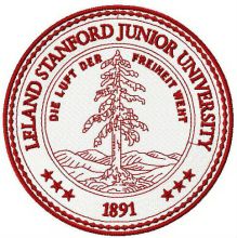 Leland Stanford Junior University logo embroidery design