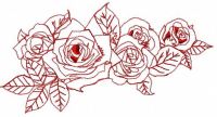Roses redwork free embroidery design
