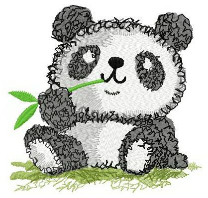 Panda's breakfast machine embroidery design