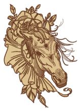Coquette horse embroidery design