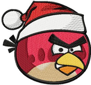 Angry birds Christmas logo embroidery design