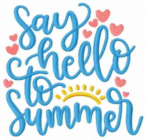 Say Hello to Summer free embroidery design