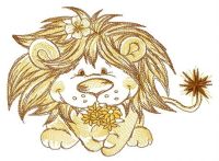 Lion's bouquet for you embroidery design
