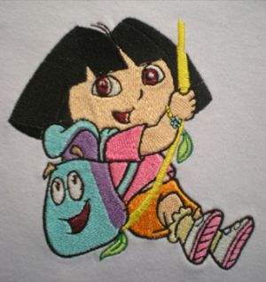 Dora explorer embroidery design on shirt