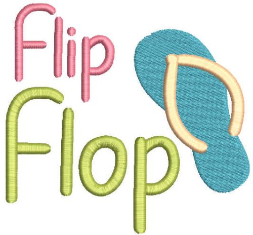 Blue flip flop free embroidery design