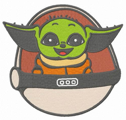 Baby Yoda machine embroidery design