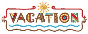Vacation embroidery design