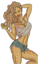 Fitness girl embroidery design