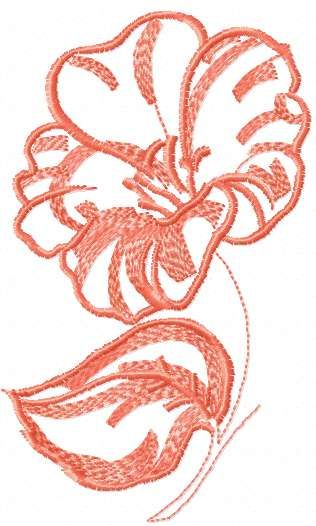 Pink sketch flower free embroidery design