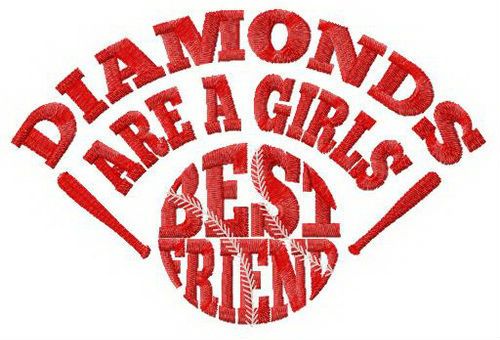 Diamonds are girl's best friend machine embroidery design