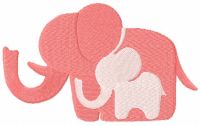 Elephant mom and baby free embroidery design
