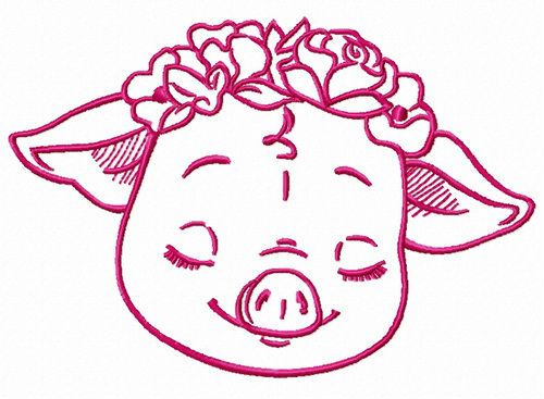 Pig's greams machine embroidery design