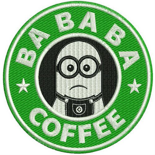 Bababa coffee machine embroidery design