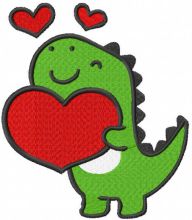 Heartfelt T-Rex Delight embroidery design