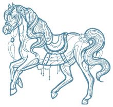 Vintage horse embroidery design