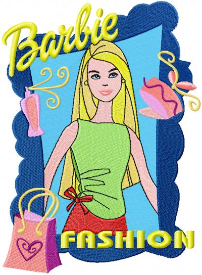 Barbie Fashion Style machine embroidery design