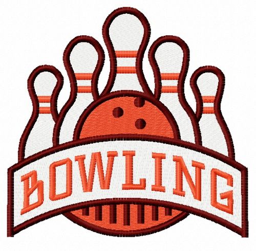 Bowling machine embroidery design