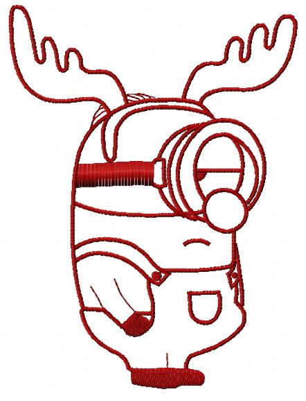 Minion in deer costume 2 machine embroidery design