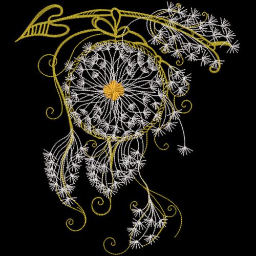 Dandelion Dreamcatcher embroidery design