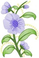 Violet flowers free machine embroidery design