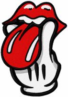 Rolling stones finger logo embroidery design