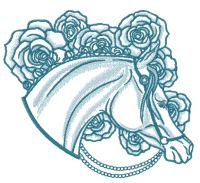 Horse with pearl bridle 3 embroidery design
